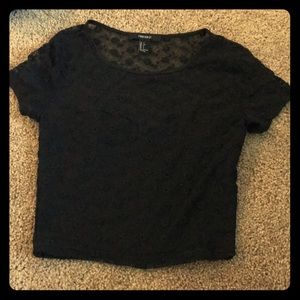 Black Lace Crop Top